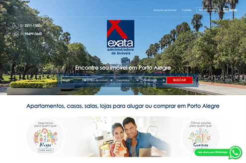 Imagem do site da Imobiliária Exata