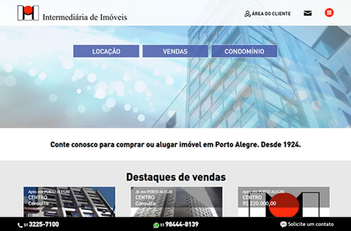 Imagem do site da Intermediária de Imóveis