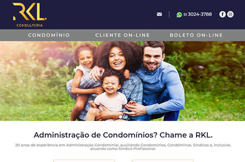 Imagem da página inicial do site da RKL Consultoria