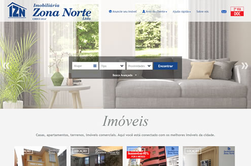 Imagem do site da Imobiliária Zona Norte